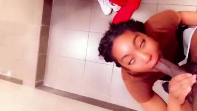 Truck Stop Blowjob Takes Bathroom