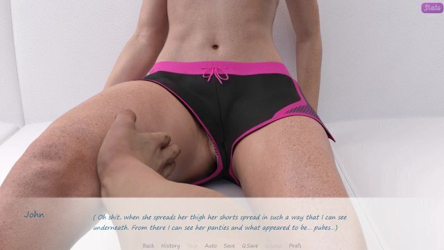 Stepbrother's Wife Jennifer's pussy while massaging thigh