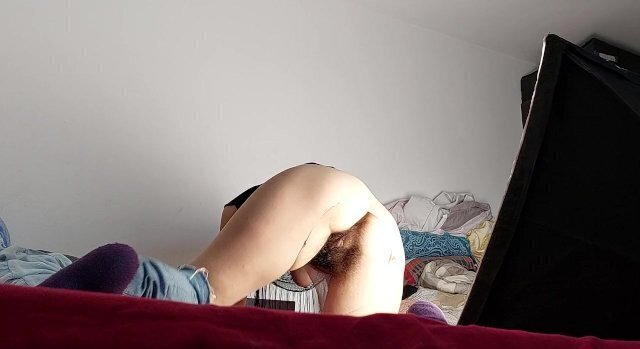 Amateur wife trying clothes. hairy pussy, sexy brunette, ass, sexy clothes, panties, socks,