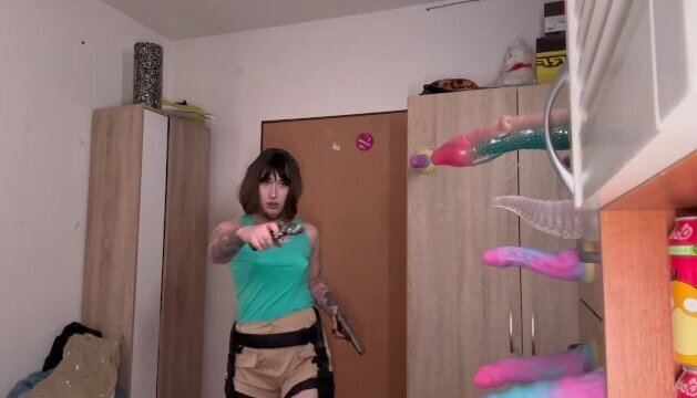 LARA CROFT with HUGE fights with MONSTER COCKS