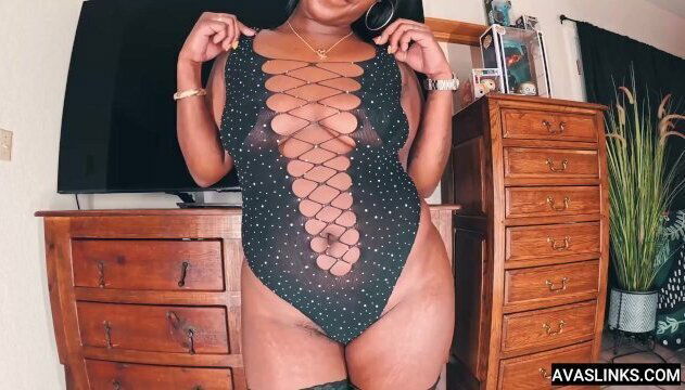 Thick Ebony Tease Butt Lingerie Model Queen