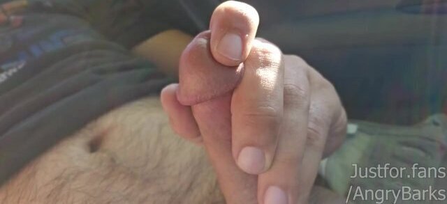 @AngryBarks jerks off! horny after long work couldn't wait inside first