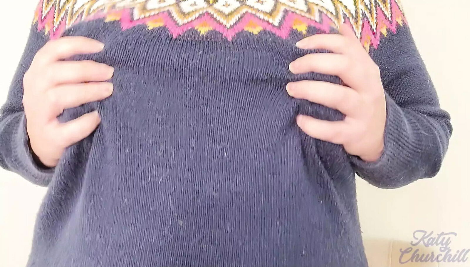 Sweater Weather Katy Churchill boobs play breast tease