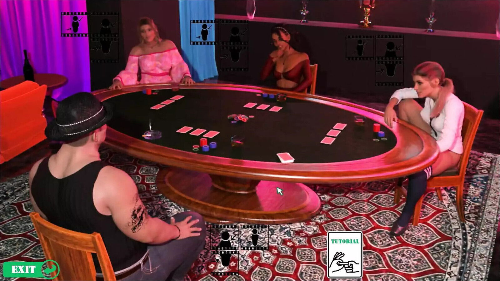 Nasty City HENTAI Game Ep.2 Strip poker Homemade GLORYHOLE FOOTJOB