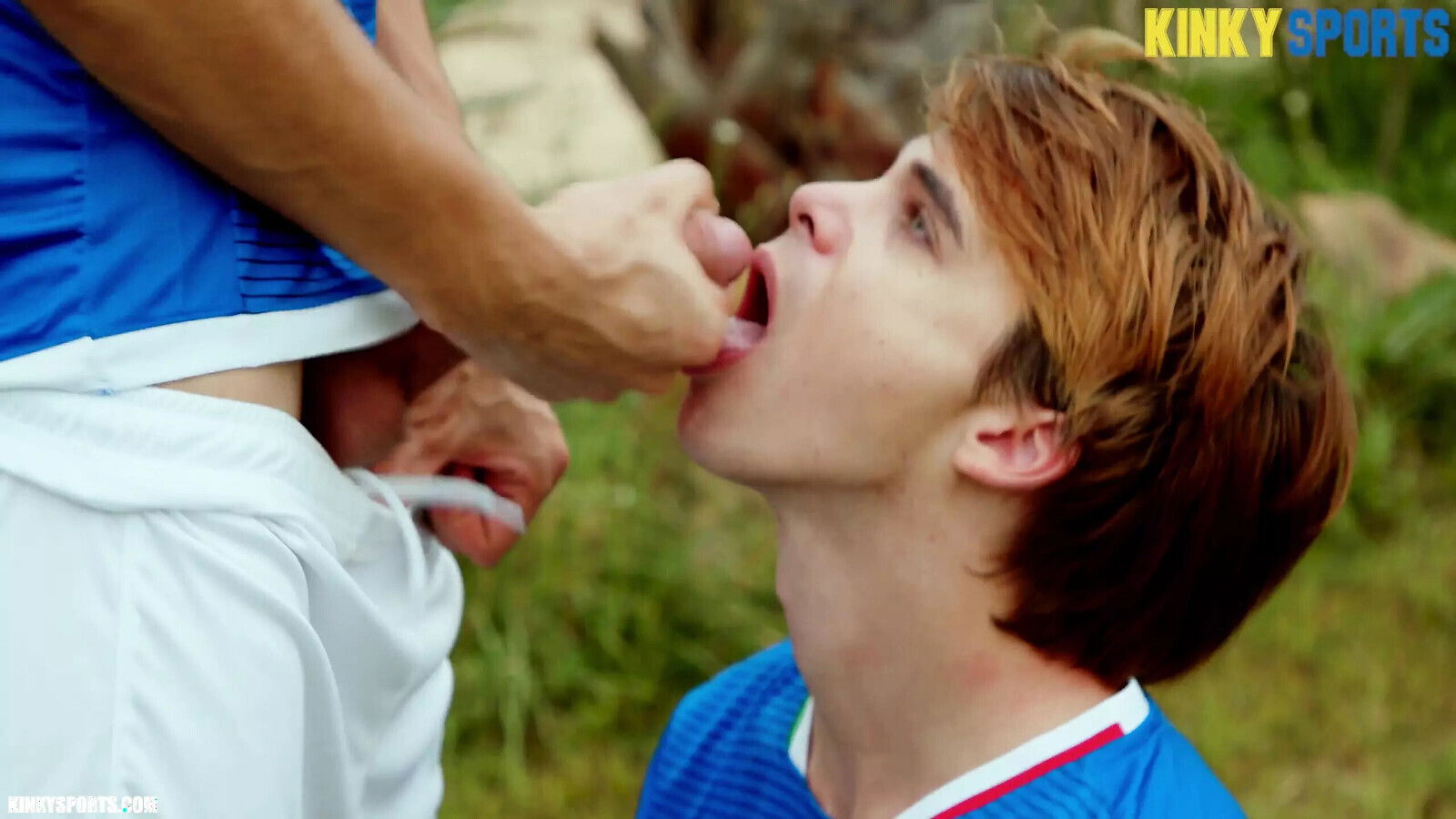 Young, sweaty, sporty, cock-marking, dirty young dudes. Bareback only