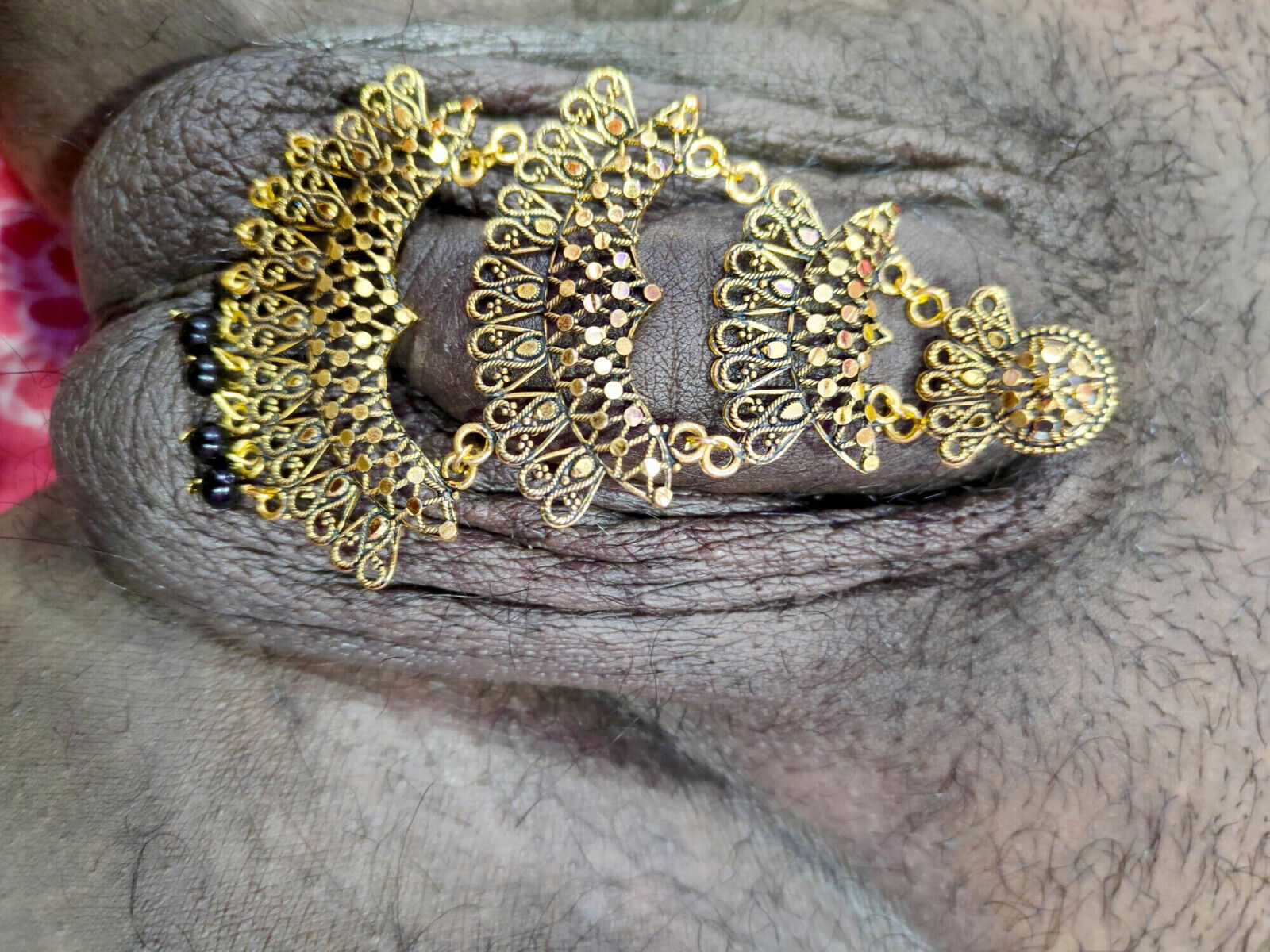 Indian desi bhabhi enjoying with step with jewellery