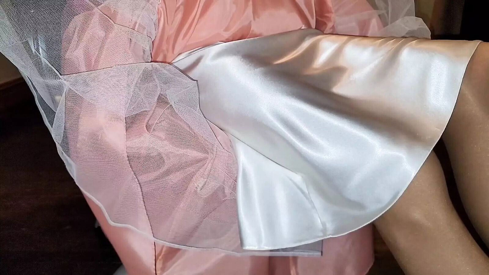 Satin half slip with party skirt