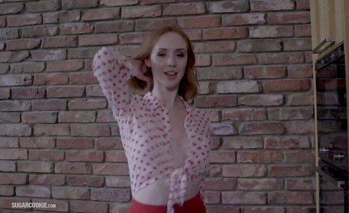 Natural redhead Lenina Crowne takes creampie kitchen