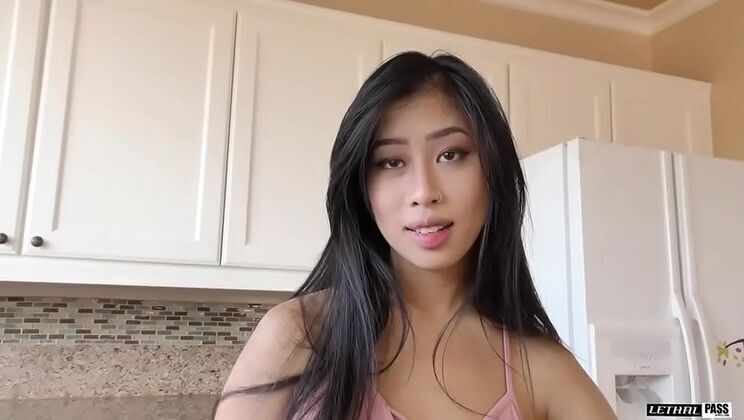 Jade Kush Horny Asian Teen Craves Creampie Tight Pussy Natural Breasts