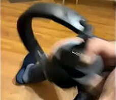 Double headphones cumshot