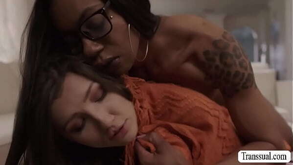 Ebony gets fucked strap hard