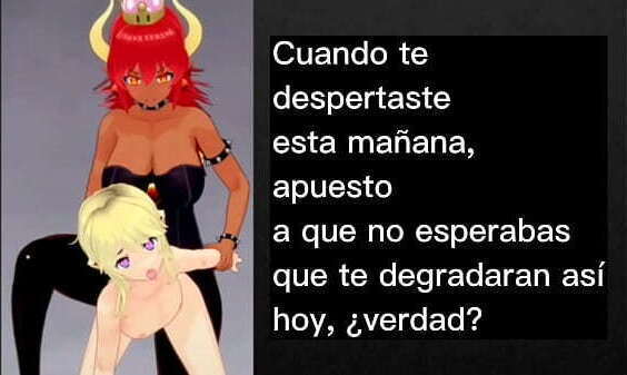 Enga&ntilde_ado feminizado futa Bowsette (Cei/feminizacion/Sissygasm/destrucci&oacute_n anal/Femdom) Espa&ntilde_ol