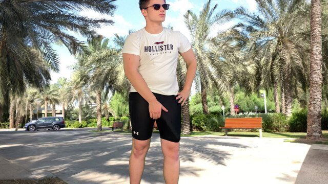 Huge cyclist risky cumshot public park