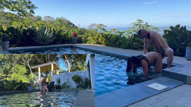 outdoors ASSFUCKING Blowjob pool
