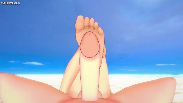 Lara Croft from Tomb Raider Gives Footjob Beach Hentai