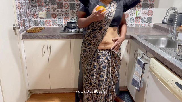 Best Erotic Seduction Indian Couple Saree with Fruit Food Fetish Saree Strip