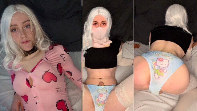 Petite year femboy playing with bussy