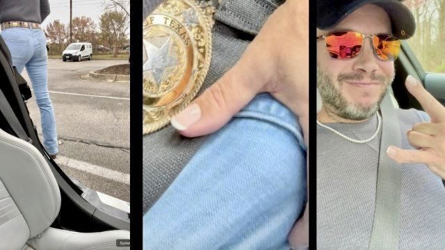 Took Corvette rubbed bulging cowboy skin tight jeans