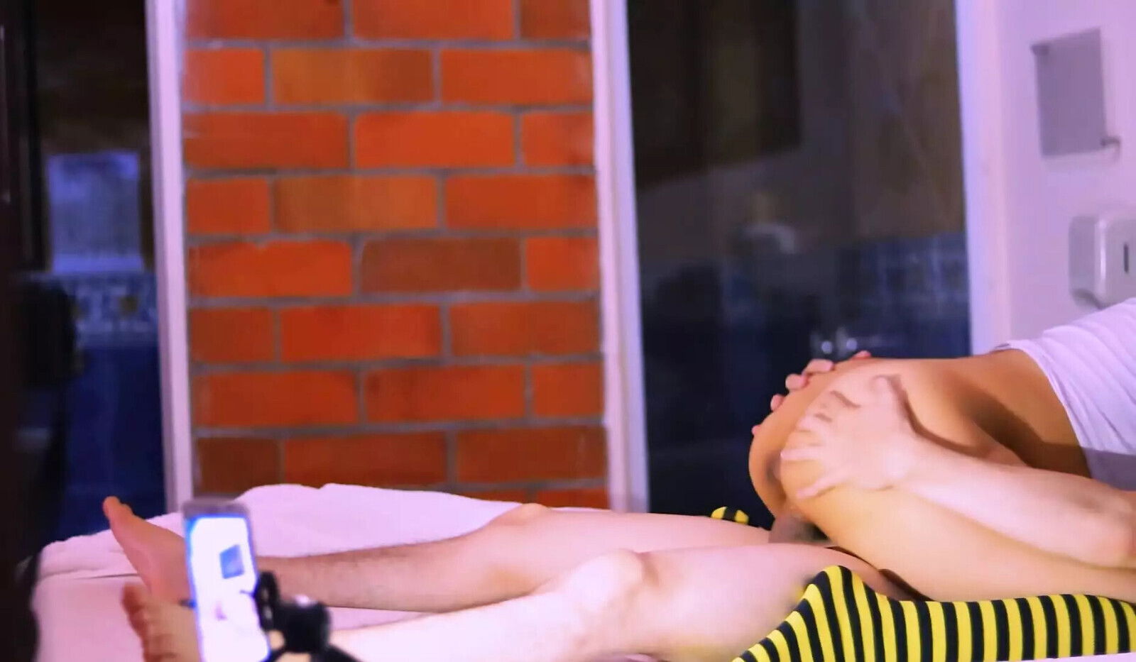 College friend boyfriend's friend night wild sex, both moaning more