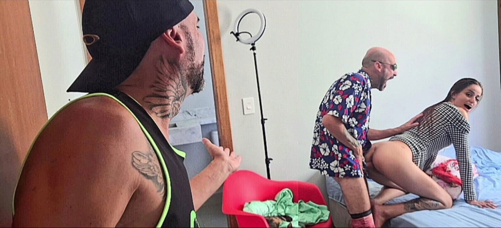 Cuckold comes home comes face face with wife fucking with lover!