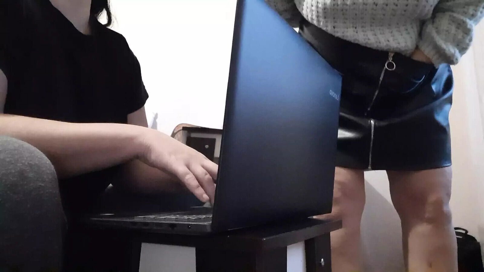 Brunette Secretary Can't Contain Myself...