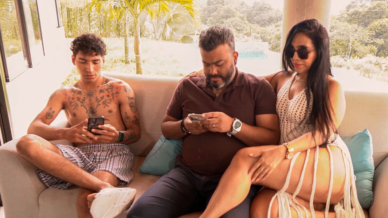 Shameless stepmother fucks stepson while husband goes take call