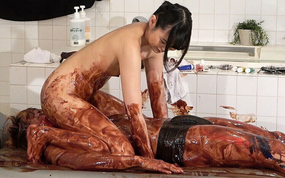 Wam. Female Student Facesitting with Pussy Covered Chocolate Asks, 