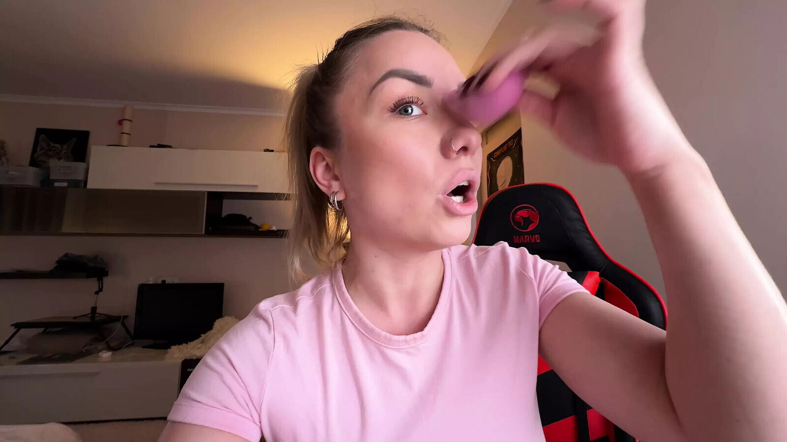 Italian wife slut sucks stud's cock.