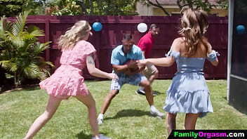 FamilyOrgasm Daughters Pamper their Stepdads after Playing Soccer