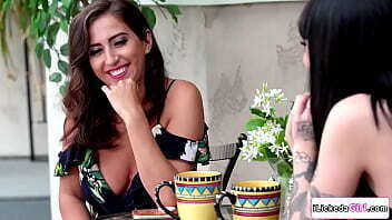 Never thought this petite goth loves licking