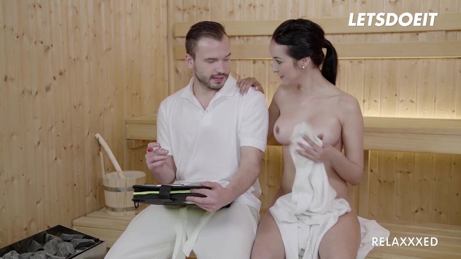 Aroused Sexy Slim Brazilian MILF With Melons Enticed Sauna Employee Into Really