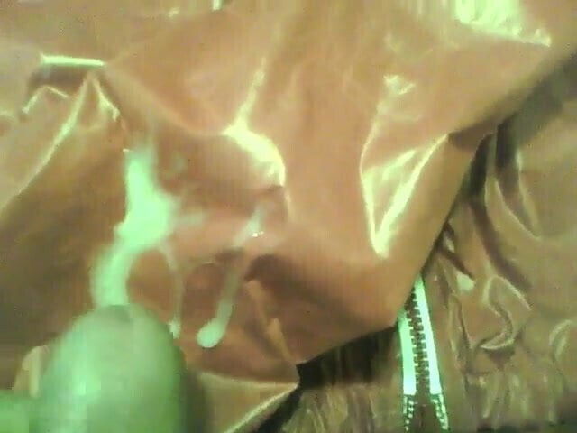 Jerking A Hot Load Onto My Shiny Red Jacket