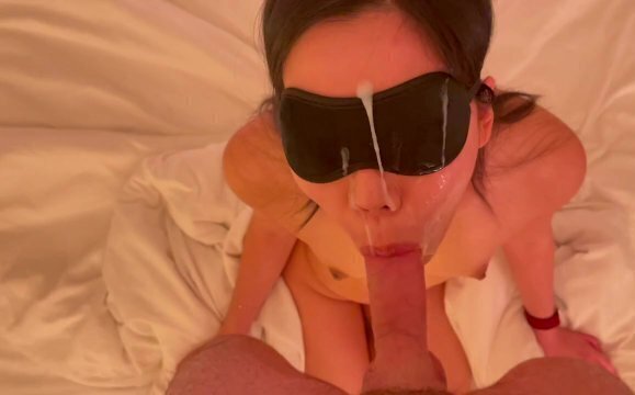 Korean girl sucks receives massive facial