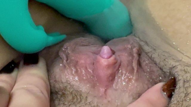 Masturbating bath with Rabbit Sextoy