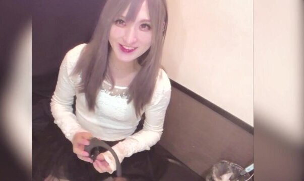 Individual shooting Video long-haired transvestite attacking anus masturbating while