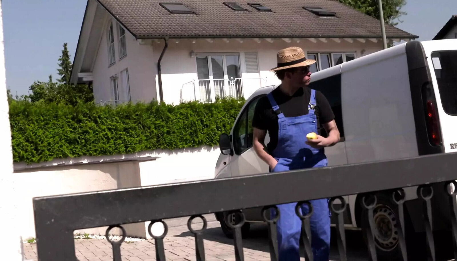 garage with blonde milf