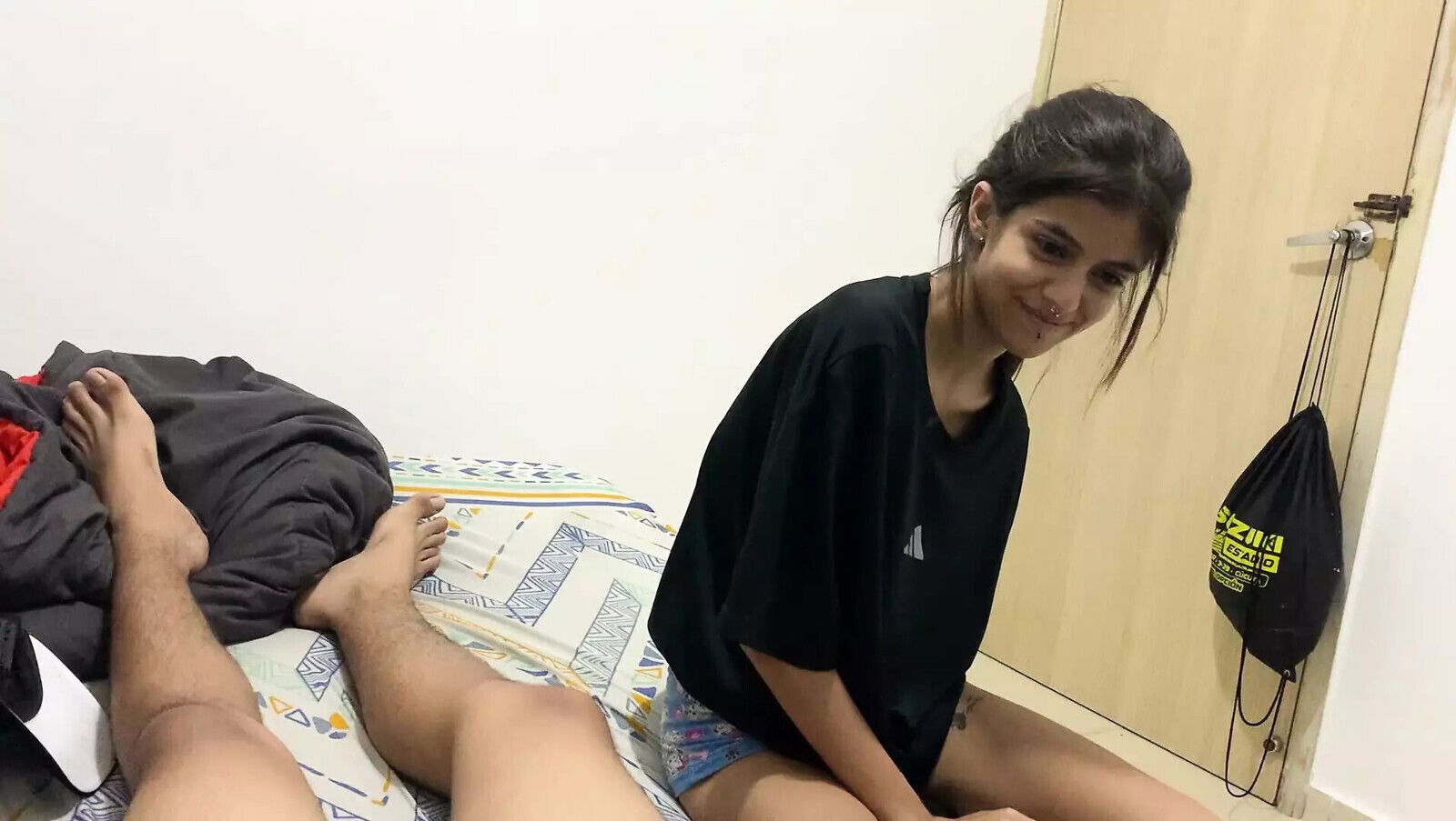 Touching evening hours stepsister arrives wanting