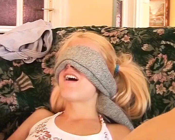 Sexy blonde German drinks after hardcore fuck