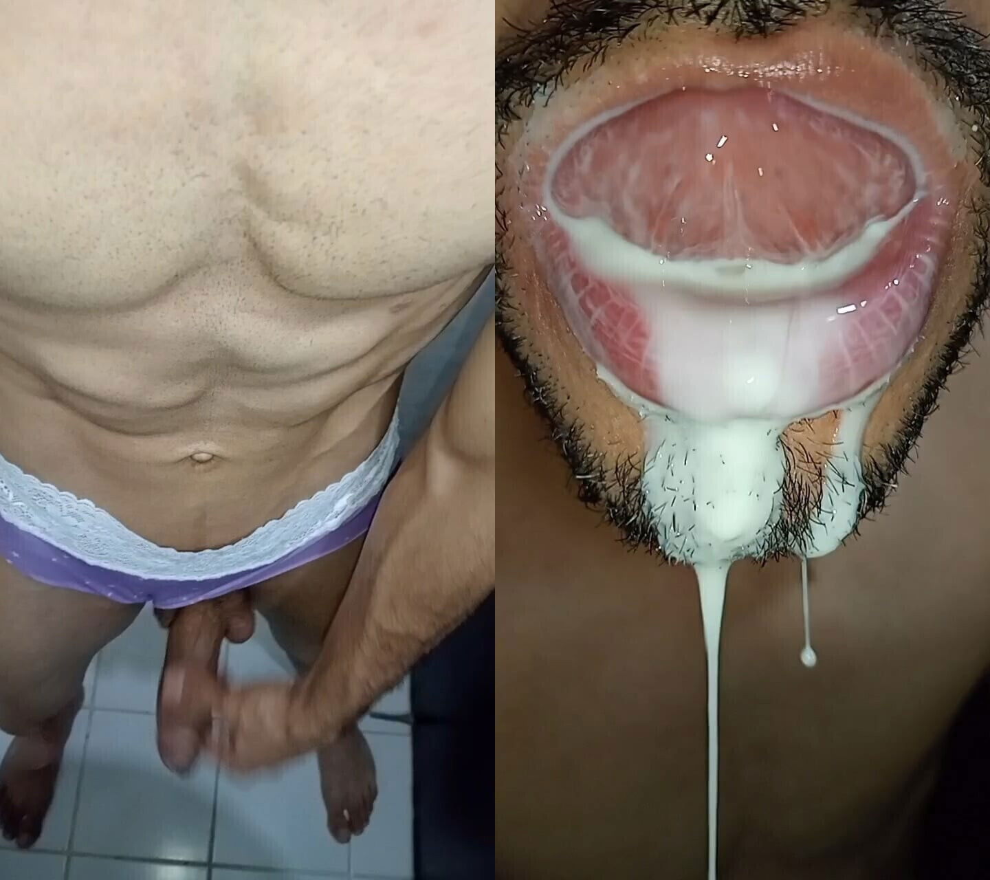 mouth, play with your cum, swallow sexy, femboy, trans, naughty, tongue, sloopy, pack, fitness teen