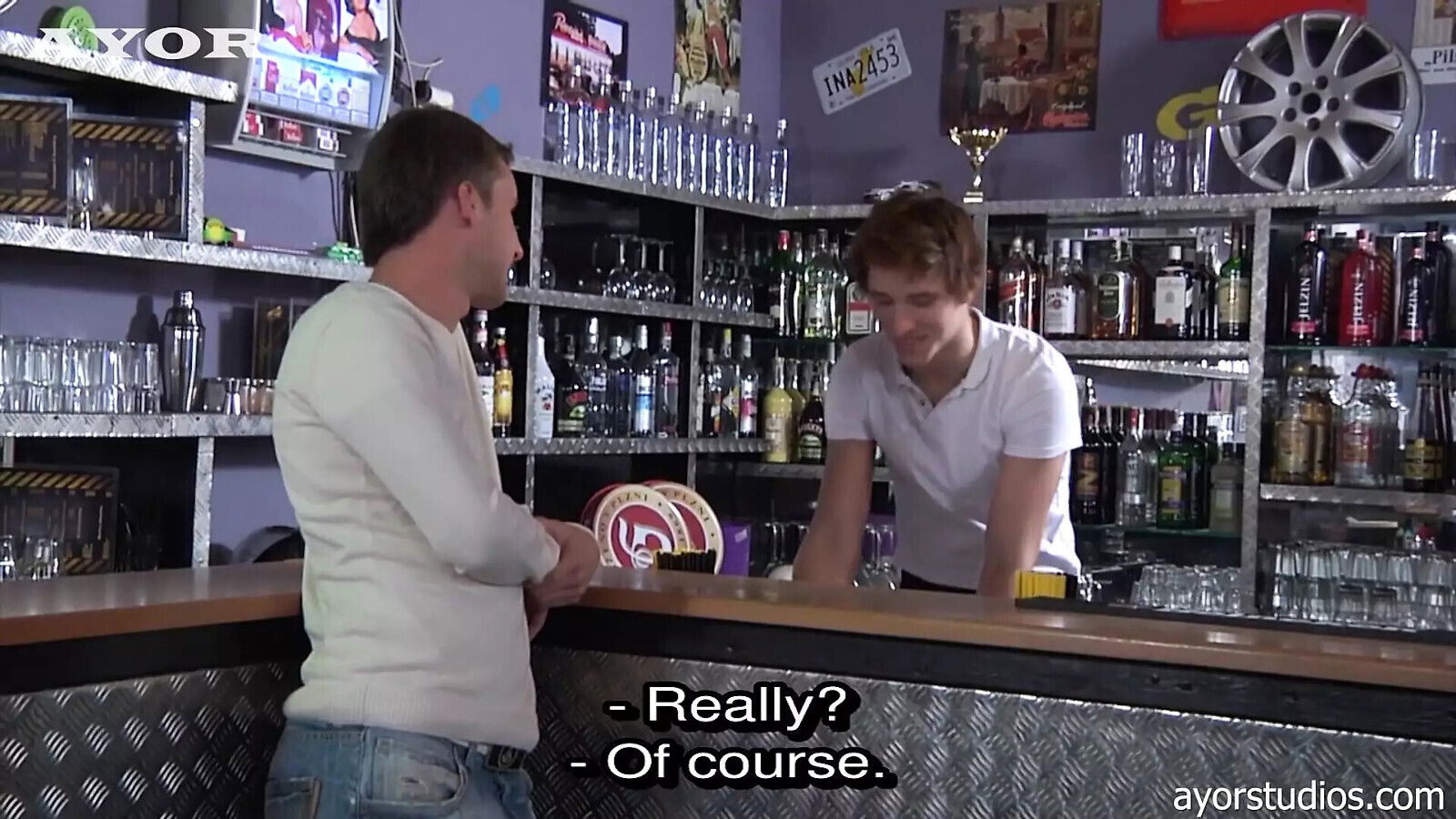 Customer gets drink hard enjoy!