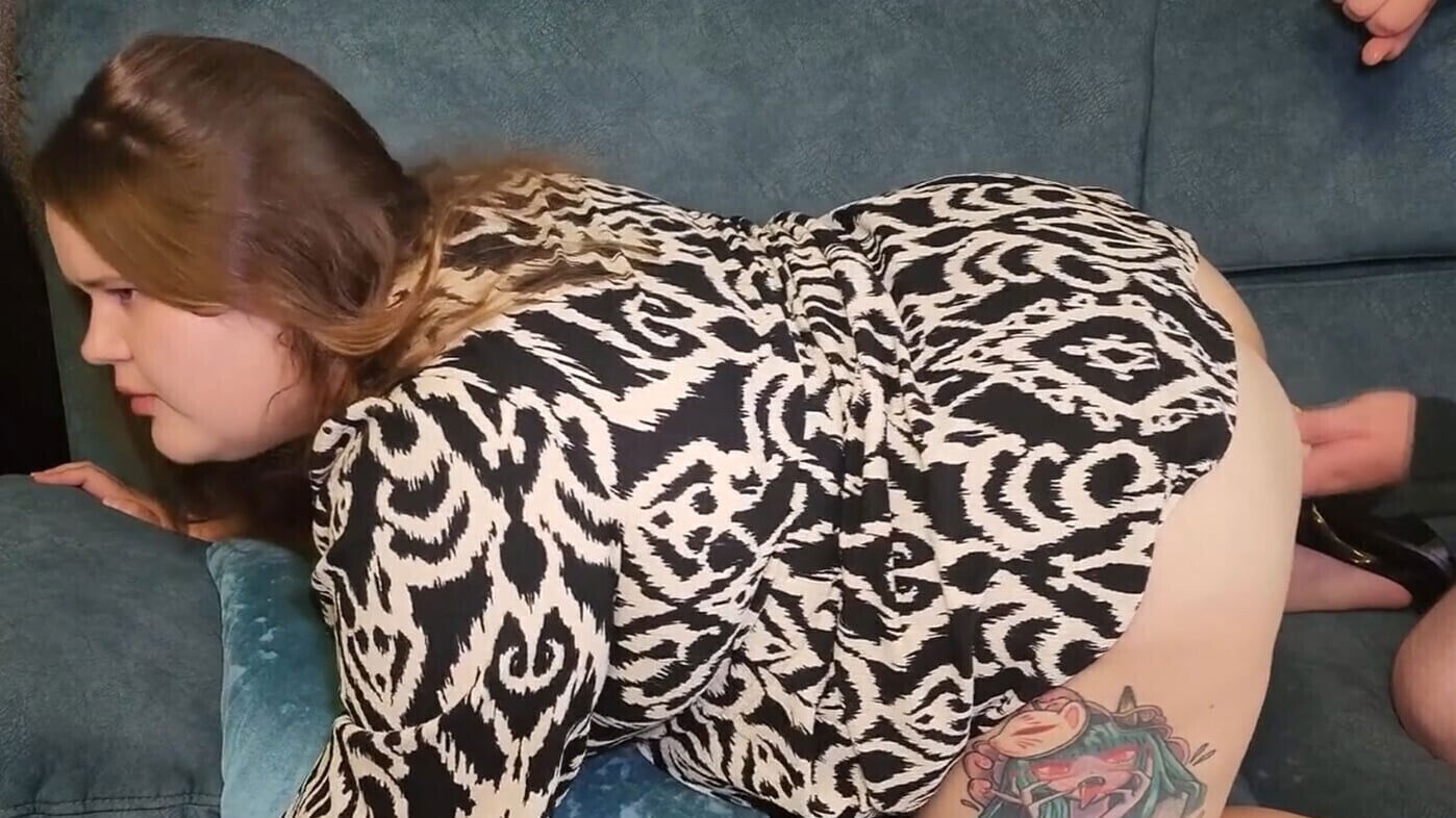 She's getting hammered down small dick from behind