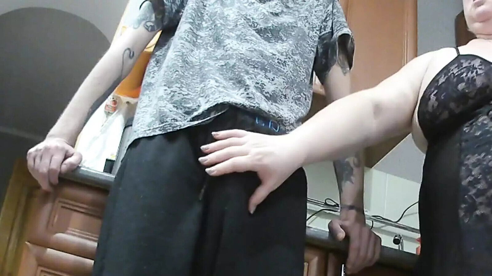 while alone home, wife sucks jerks dick