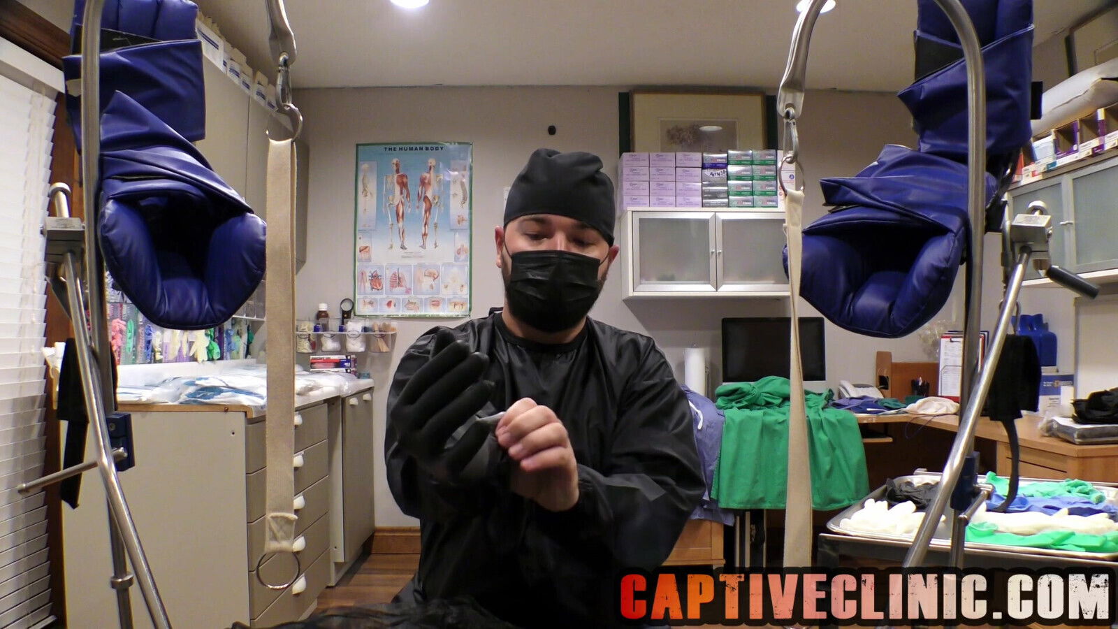 Uniform Testing Black Surgical Gown, Face Coverings, Assorted Gloves