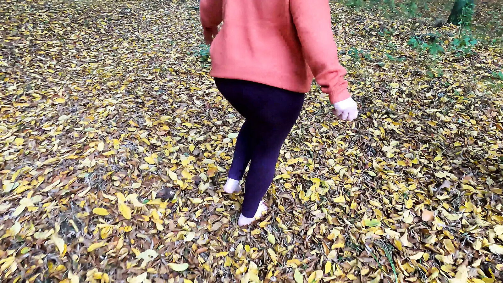 Naked breasts punished forest