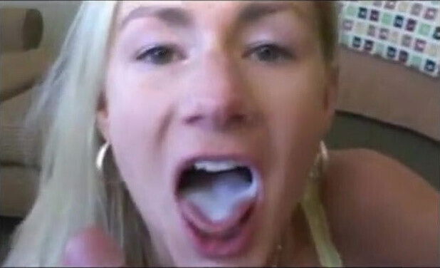 homemade milf blowjob oral cumshot swallow big tits pov 