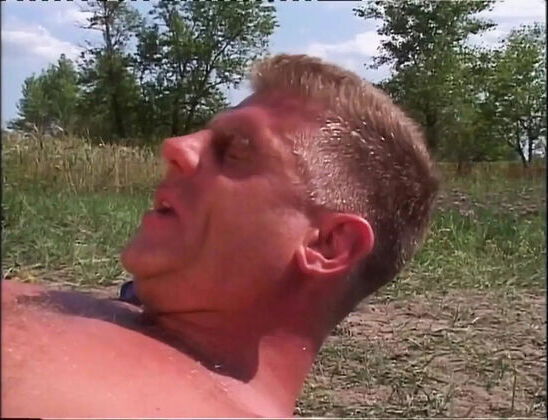 Mature Blonde with Small Takes Vintage Outdoors, Mouth