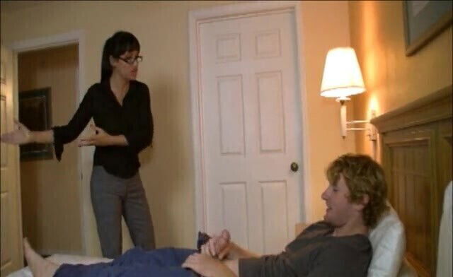 Gorgeous wife pleasuring hubby with handjob Angie Niore