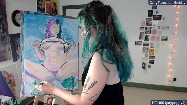 spread legs painting show australian artist