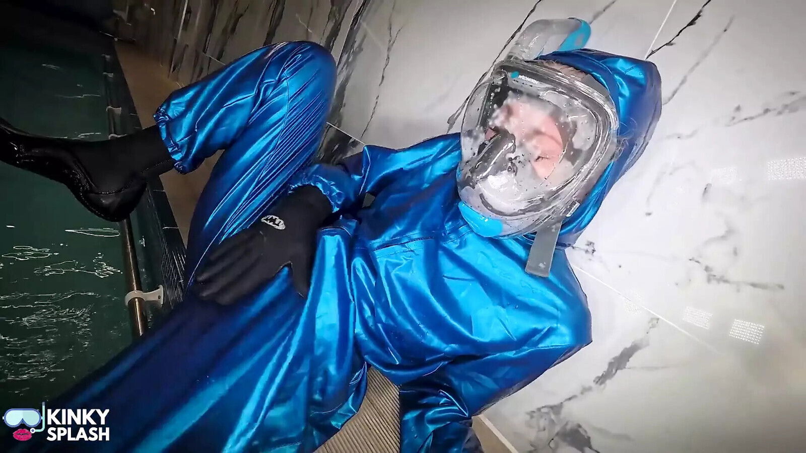 Latex Lagoon: Double-suit Secret with Full Face Snorkel Mask