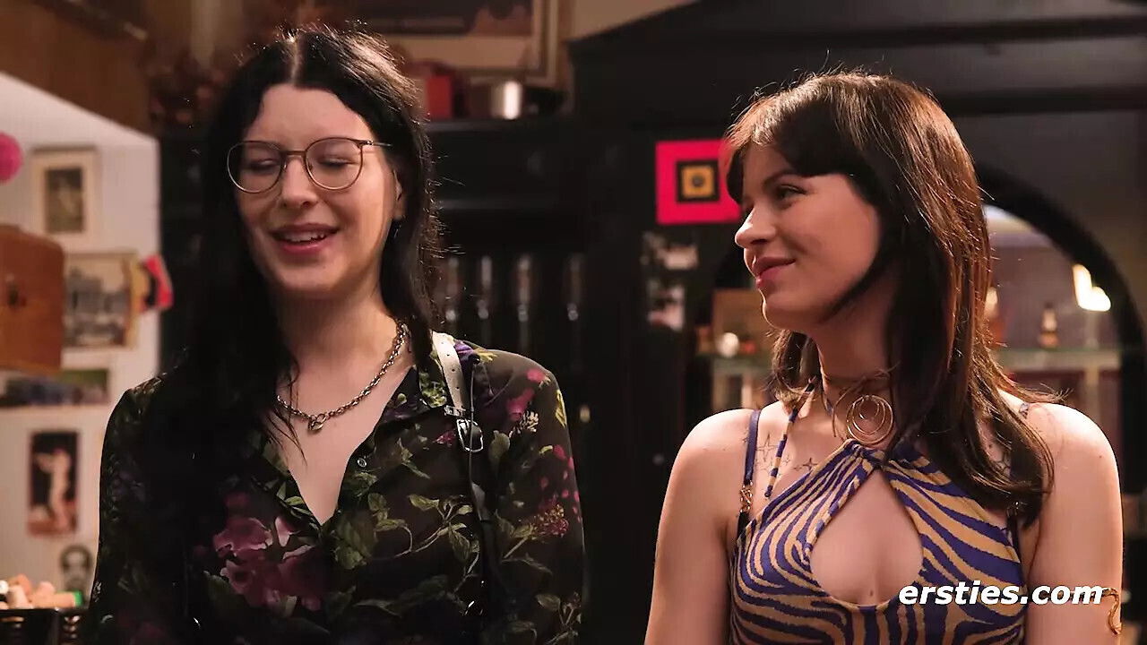 Ersties flirt with bartender leads lesbian debauchery after closing time